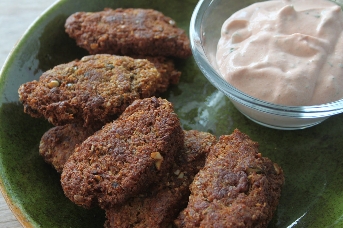 Jackfruit nuggets med dip