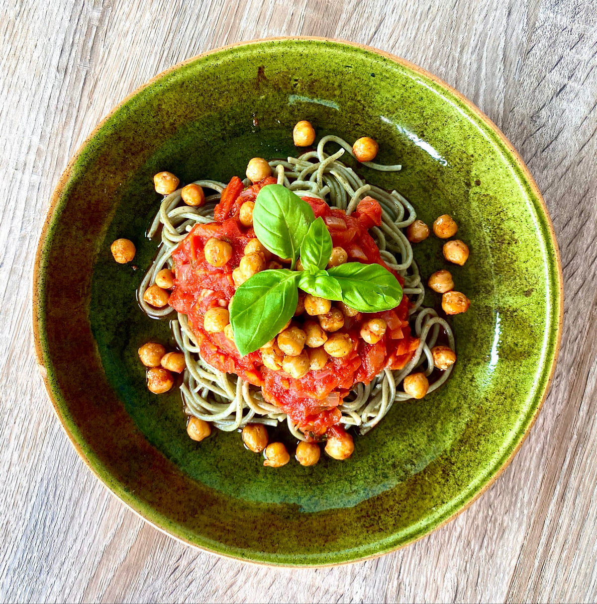 Spaghettiret med stegte kikærter