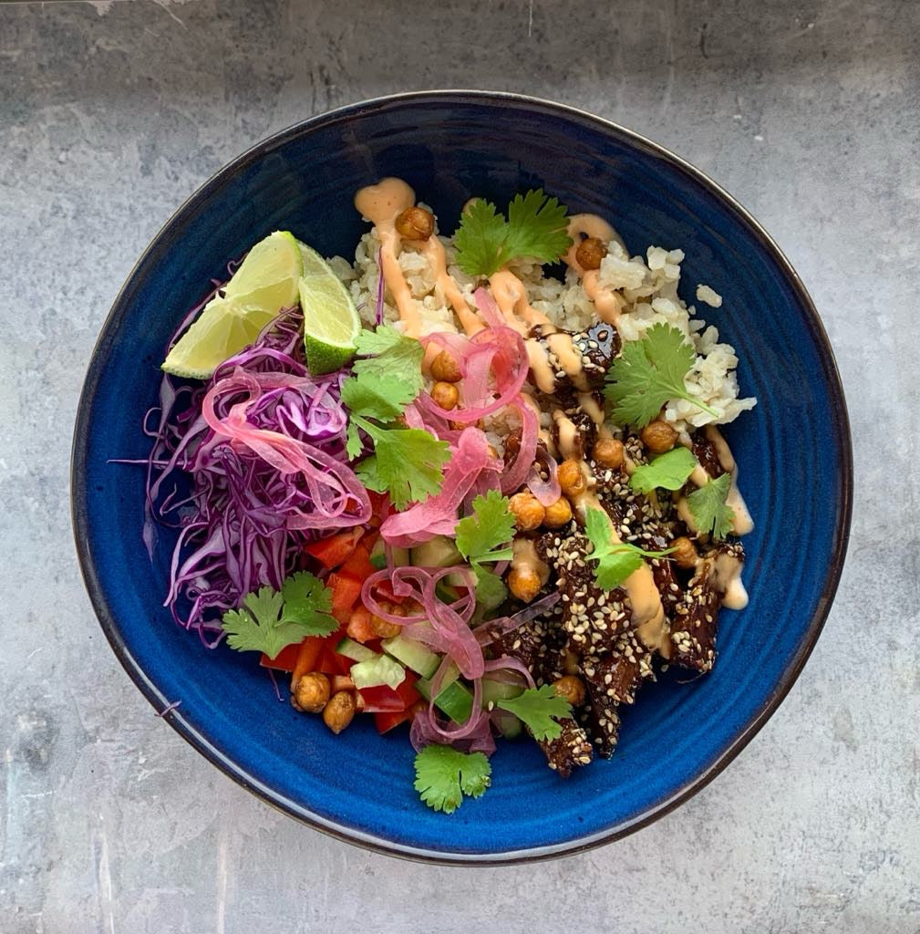 Bowl med marineret seitan