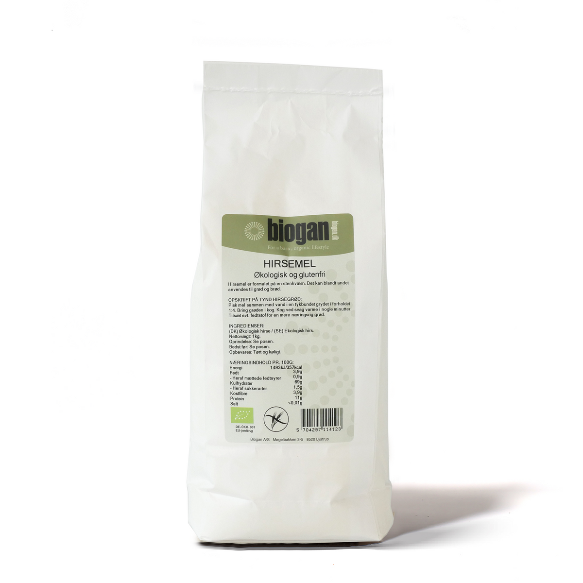 HIRSEMEL 1kg ØKO Glutenfri fra Biogan