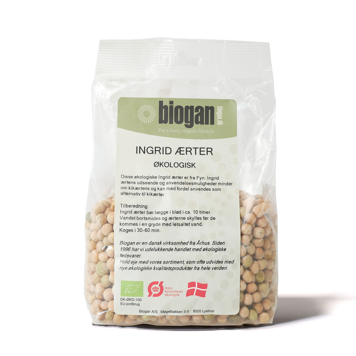 INGRID ÆRTER danske 500g ØKO fra Biogan