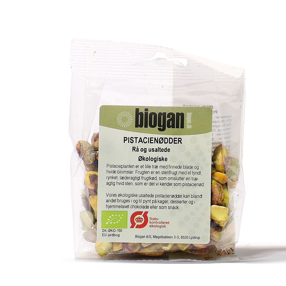 PISTACIENØDDER rå usaltet 50g ØKO fra Biogan