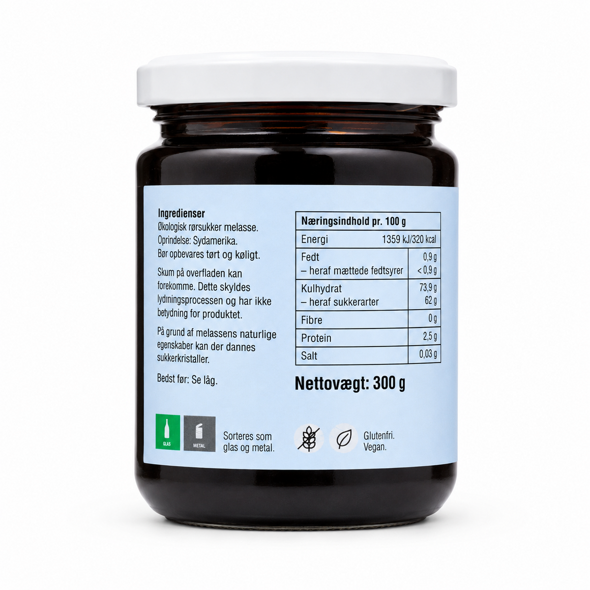 MELASSE af sukkerrør 300g ØKO fra Biogan, bagside