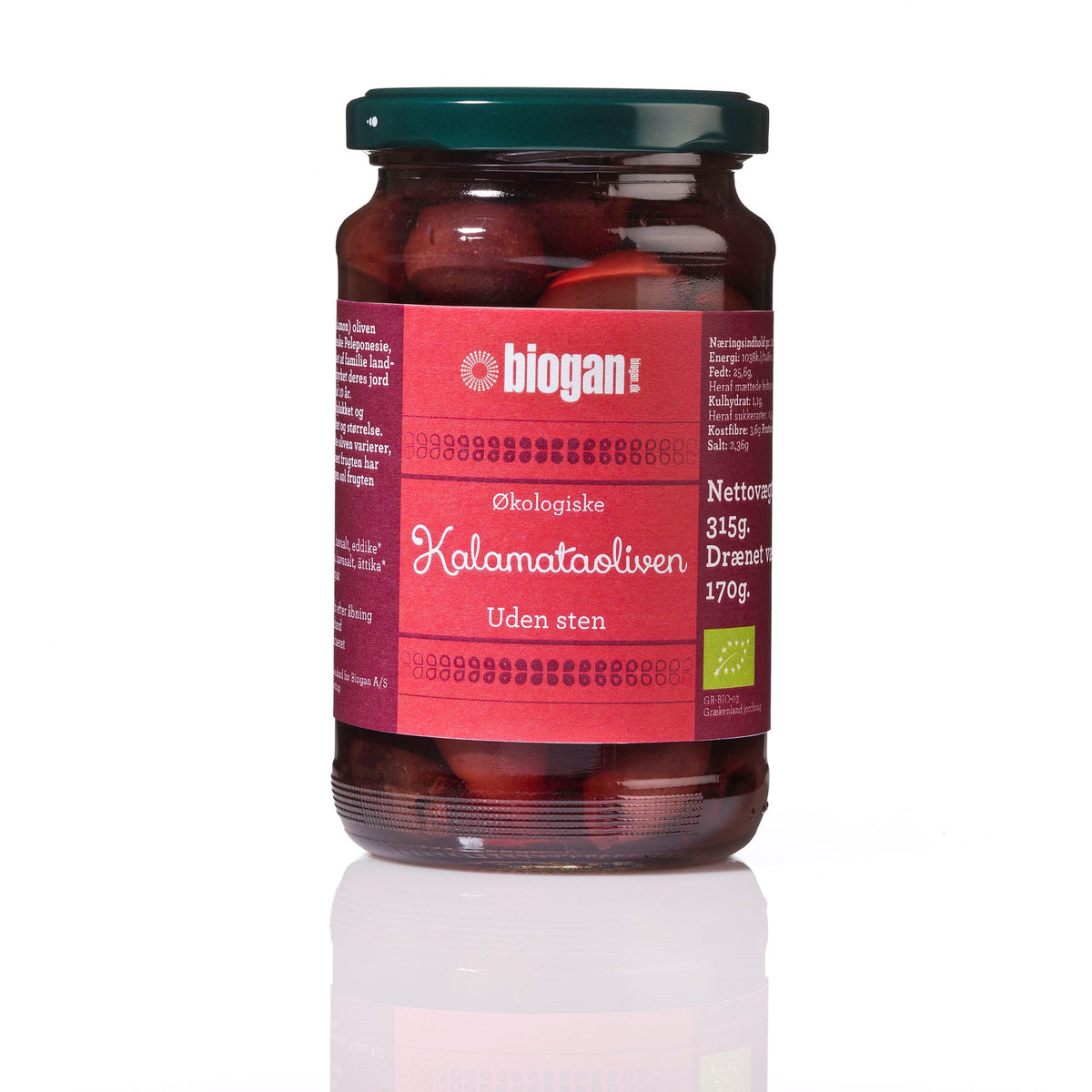 OLIVEN kalamata uden sten 315g ØKO fra Biogan