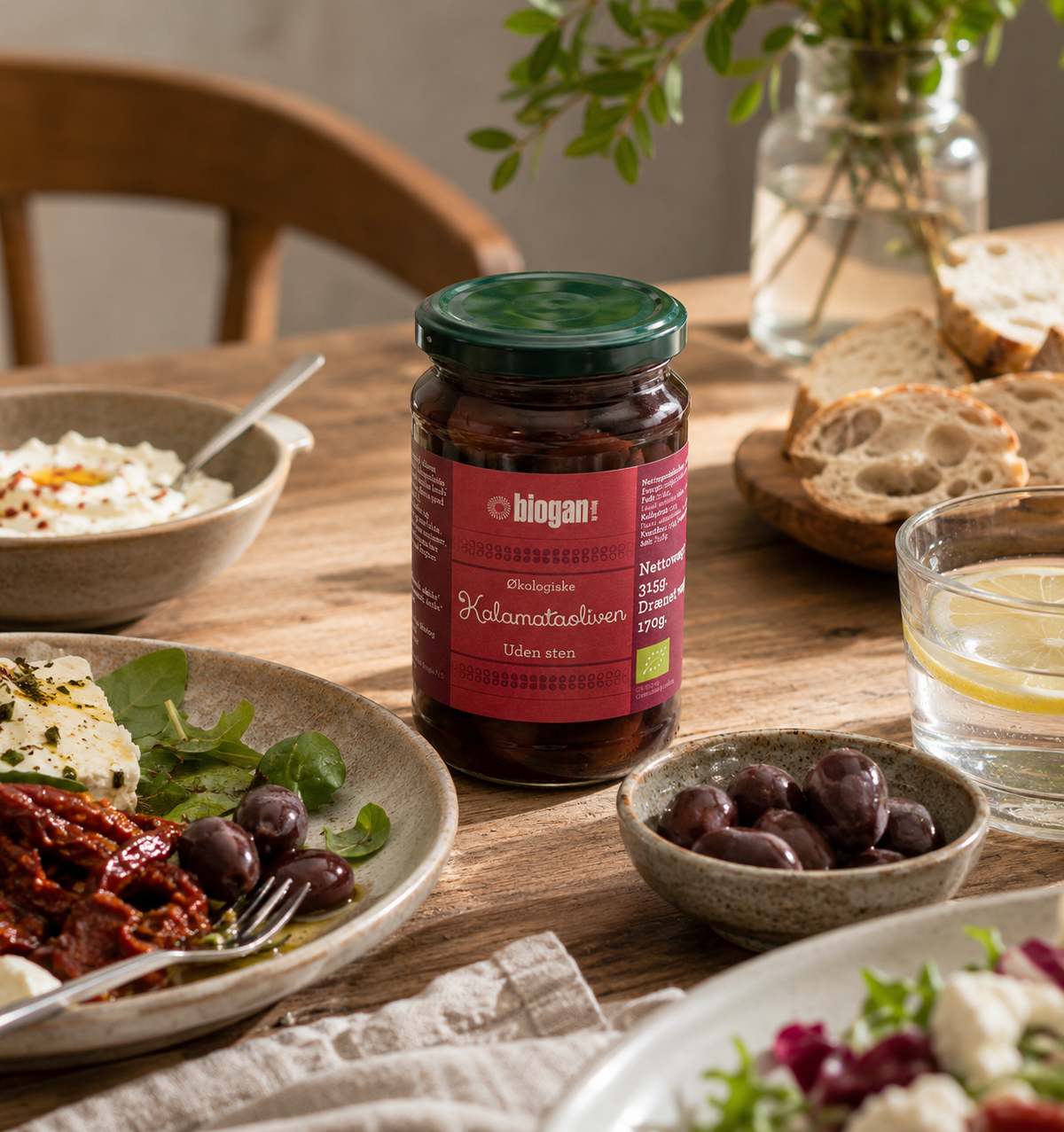OLIVEN kalamata uden sten 315g ØKO fra Biogan i brug