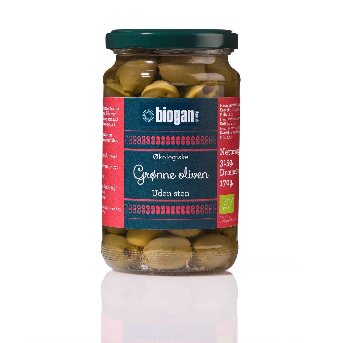 OLIVEN grønne uden sten 315g ØKO fra Biogan