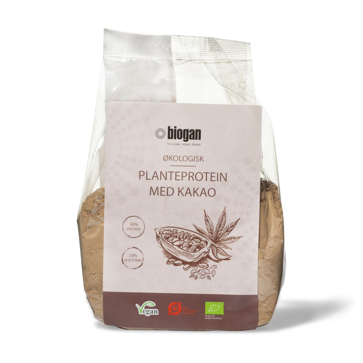 PLANTEPROTEIN MED KAKAO 450g ØKO fra Biogan