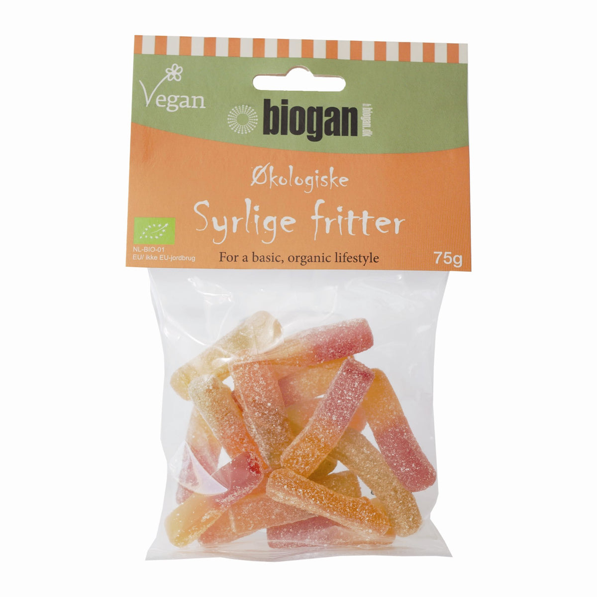 SYRLIGE FRITTER 75g gelatinefri ØKO vega fra Biogan