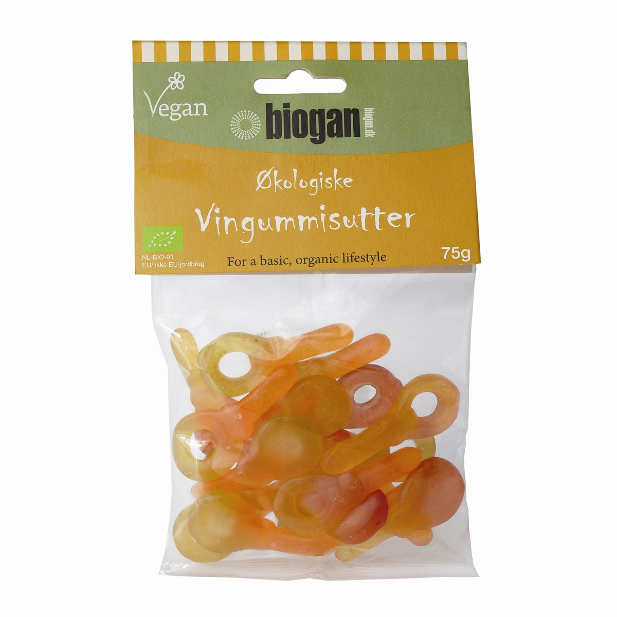 VINGUMMISUTTER 75g gelatinefri ØKO vegan fra Biogan