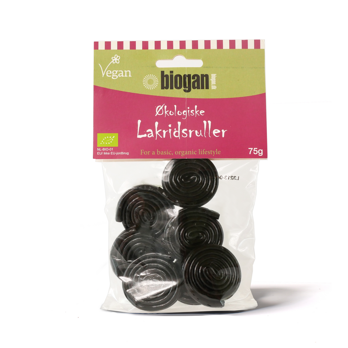 LAKRIDSRULLER 75g ØKO vegan fra Biogan