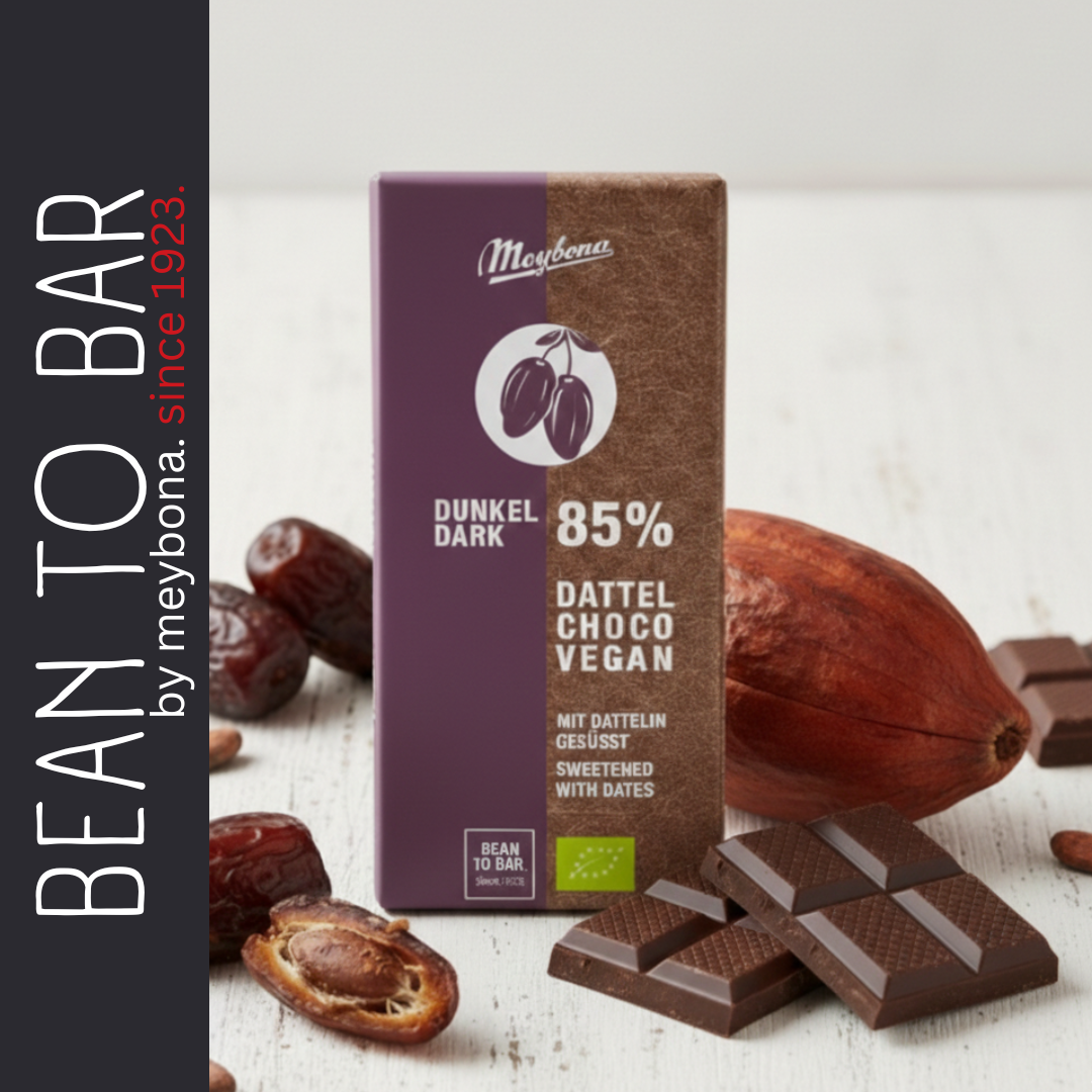 Chokobar 85 % med formalede dadler 80g ØKO fra Biogan
