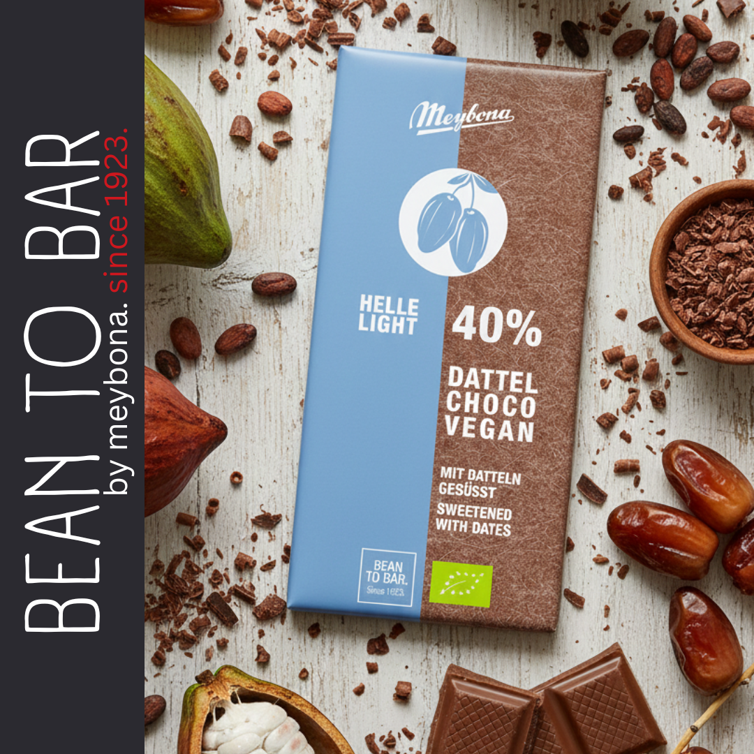Chokobar 40 % med formalede dadler 80g ØKO fra Meybona, kort dato