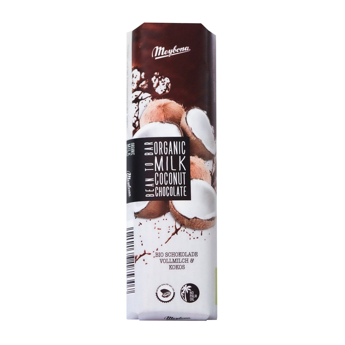 Mælkechokolade med kokos 35g ØKO fra Meybona, kort dato