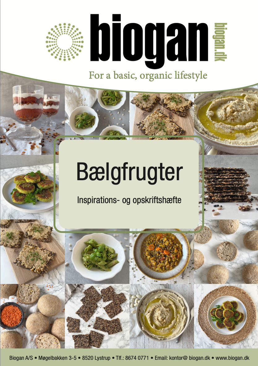 Forside af Biogans katalog om bælgfrugter