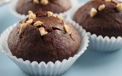 Glutenfrie muffins med hasselnødder og kakao