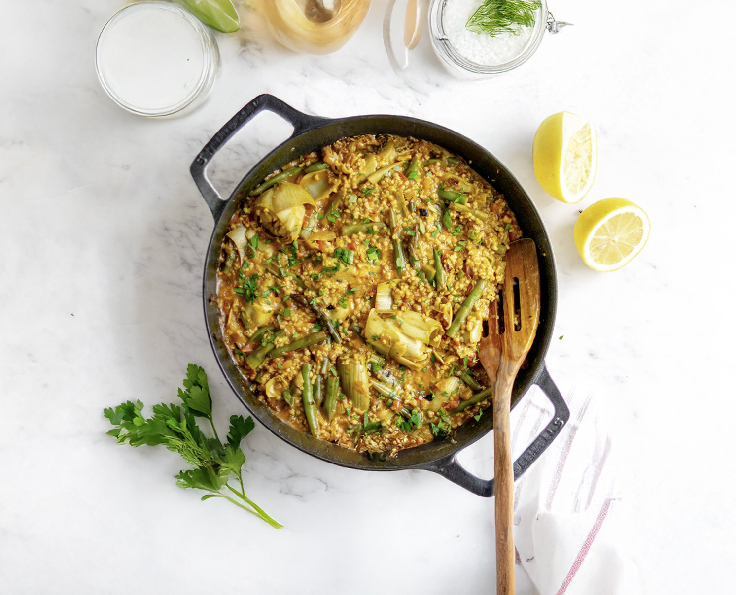 Paella med grøntsager